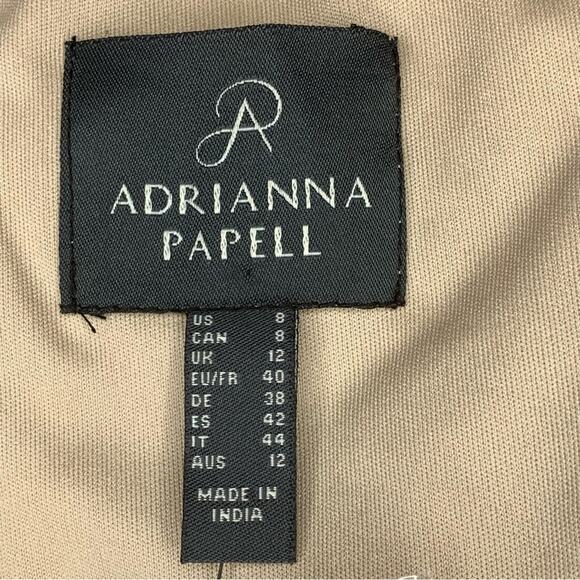 Adrianna Papell NWT Sequence Champagne Gold Sheath Dress Short Sle… - Picture 11 of 12